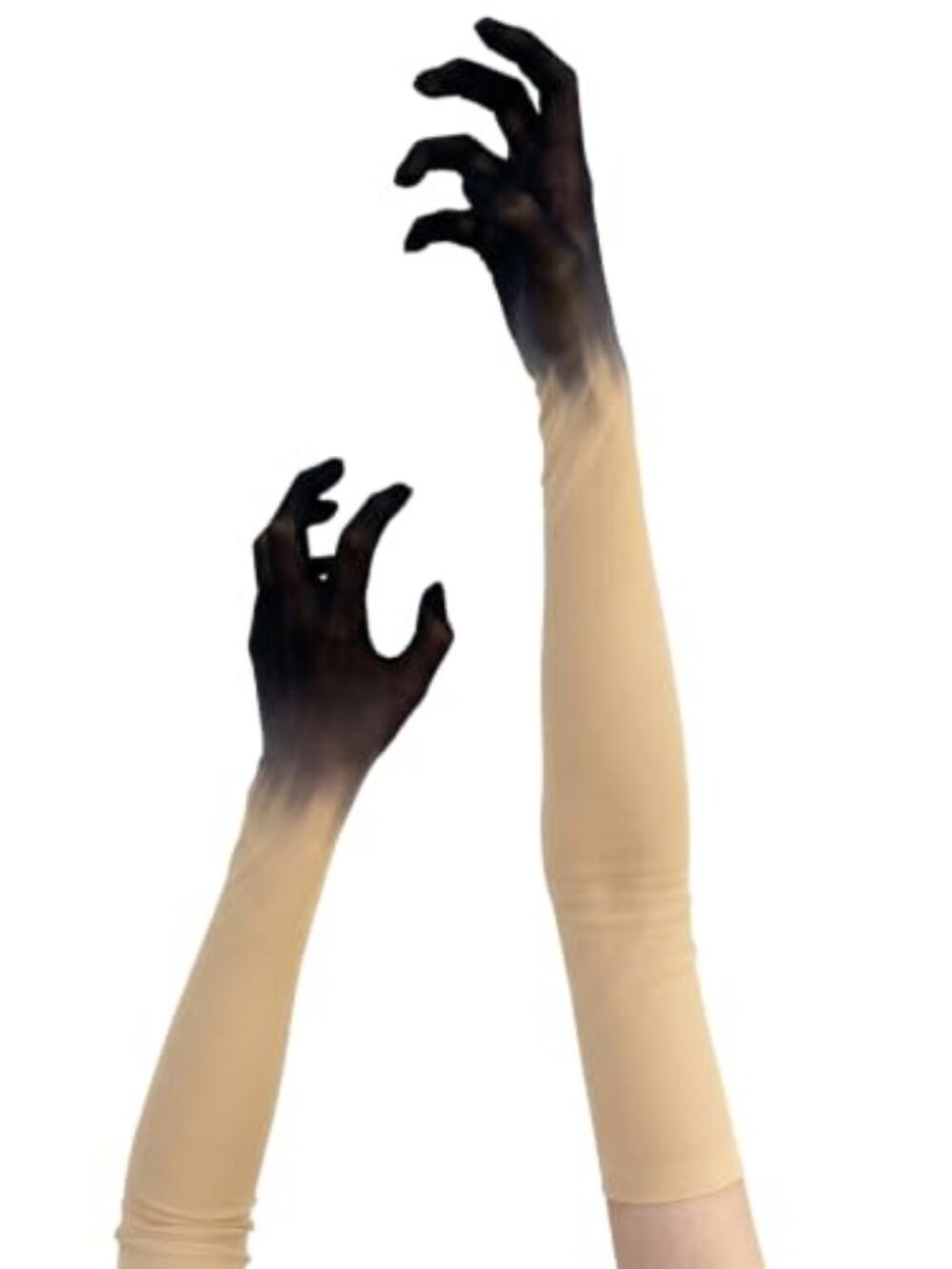 Scary Witch Claw Gloves Sheer Arm Sleeves for Halloween Cosplay | Women's Horror
